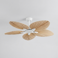PalmaraLeaf | Stylish Modern Flush Mount Ceiling Fan with Remote Control — White variant