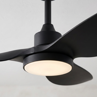 AeroBreeze | Sleek Modern Low Profile Flush Mount Black Ceiling Fan — Close-up detail