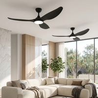 AeroBreeze | Sleek Modern Low Profile Flush Mount Black Ceiling Fan — Lifestyle