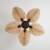 PalmaraLeaf | Stylish Modern Flush Mount Ceiling Fan with Remote Control — View from below