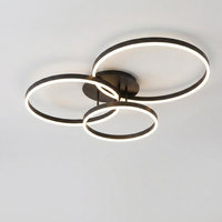 Luminara | Elegant Modern Multi-Ring LED Flush Mount Ceiling Light — Black Three Rings variant