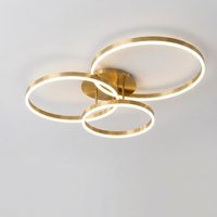 Luminara | Elegant Modern Multi-Ring LED Flush Mount Ceiling Light — Gold Three Rings variant