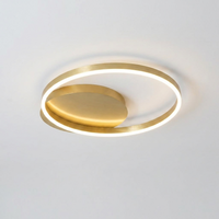 Luminara | Elegant Modern Multi-Ring LED Flush Mount Ceiling Light — Hero (Gold One Ring)