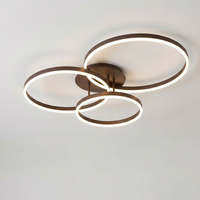Luminara | Elegant Modern Multi-Ring LED Flush Mount Ceiling Light — Brown Three Rings variant