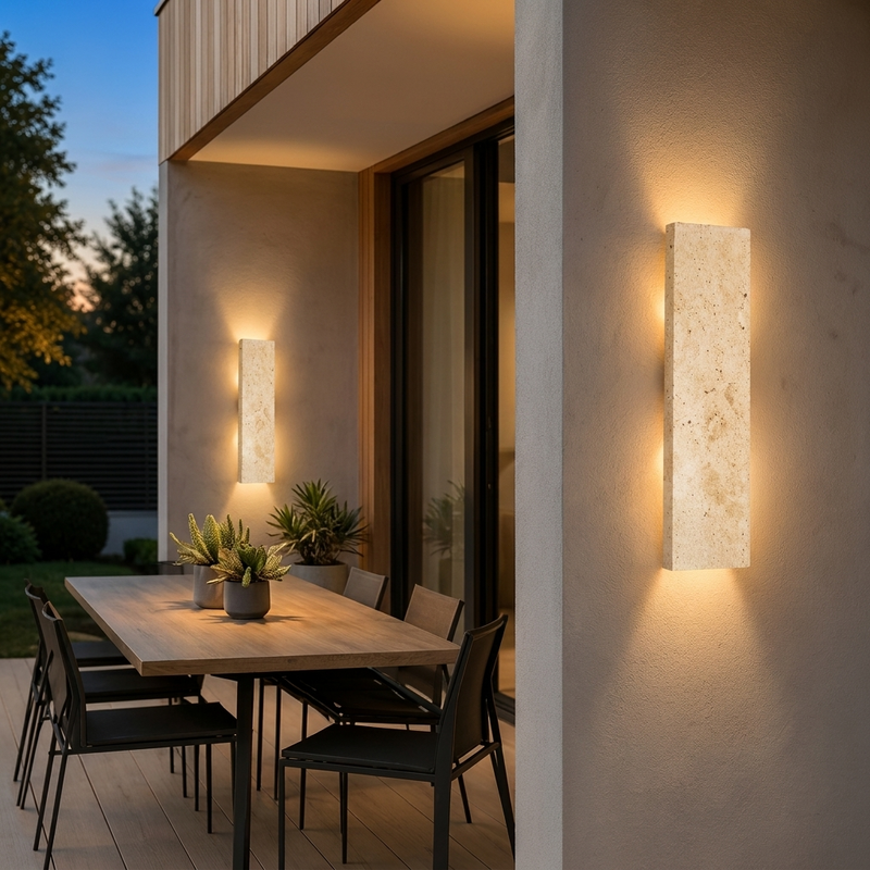 AdiraStone | Elegant Dimmable LED Outdoor Wall Lantern Light