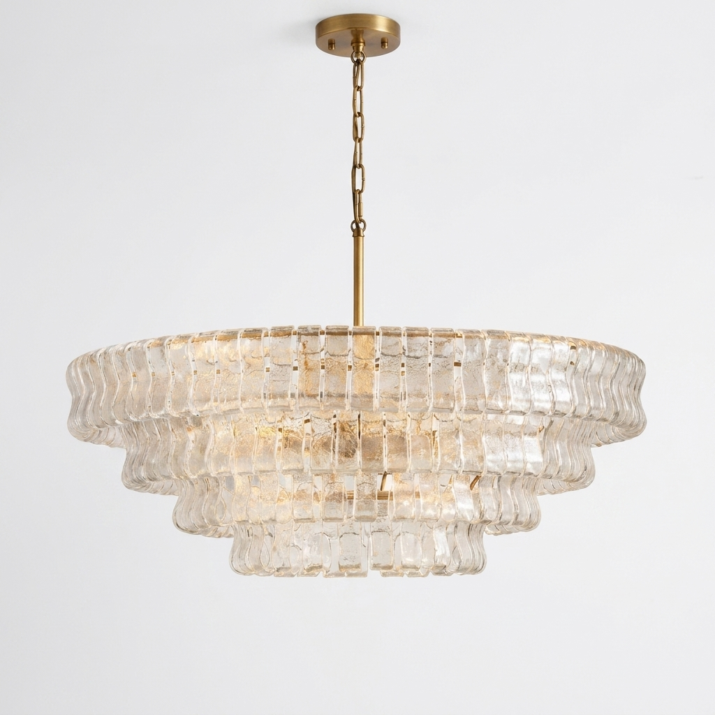 Luminara | Modern Elegant Glass Steel 6-Bulb Chandelier Light