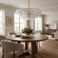 Luminara | Modern Elegant Glass Steel 6-Bulb Chandelier Light — Lifestyle