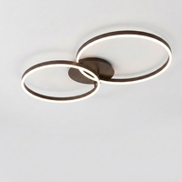 Luminara | Elegant Modern Multi-Ring LED Flush Mount Ceiling Light — Brown Two Rings variant