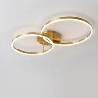 Luminara | Elegant Modern Multi-Ring LED Flush Mount Ceiling Light — Gold Two Rings variant