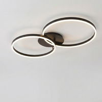 Luminara | Elegant Modern Multi-Ring LED Flush Mount Ceiling Light — Black Two Rings variant