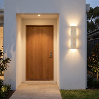 AdiraStone | Elegant Dimmable LED Outdoor Wall Lantern Light — In use