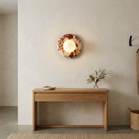MarbleGlow | Elegant Modern Red Marble Wall Sconce Lighting Fixture — Lifestyle