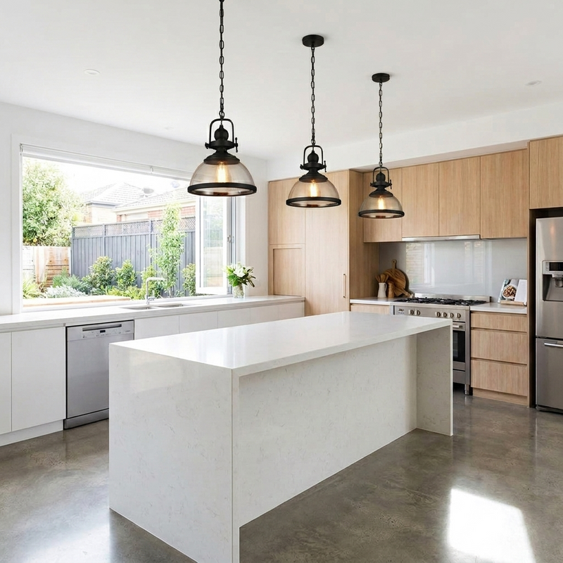 Luminara | Elegant Retro Industrial Clear Glass Pendant Light