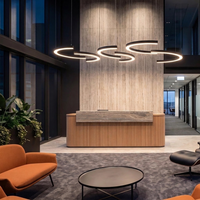 CrescentGlow | Elegant Modern C Shape Pendant Light Fixture — in an office reception