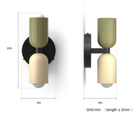 Colourful Up and Down Wall Light — Double Head Iron Sconce
