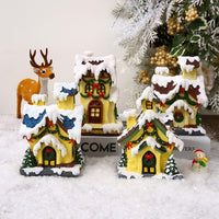 Light-up resin Christmas houses with snowy roofs – view 7