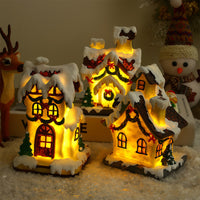 Light-up resin Christmas houses with snowy roofs – view 8