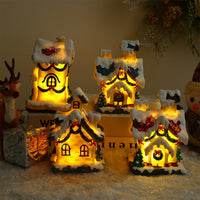 Light-up resin Christmas houses with snowy roofs – view 4