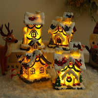 Light-up resin Christmas houses with snowy roofs – view 5