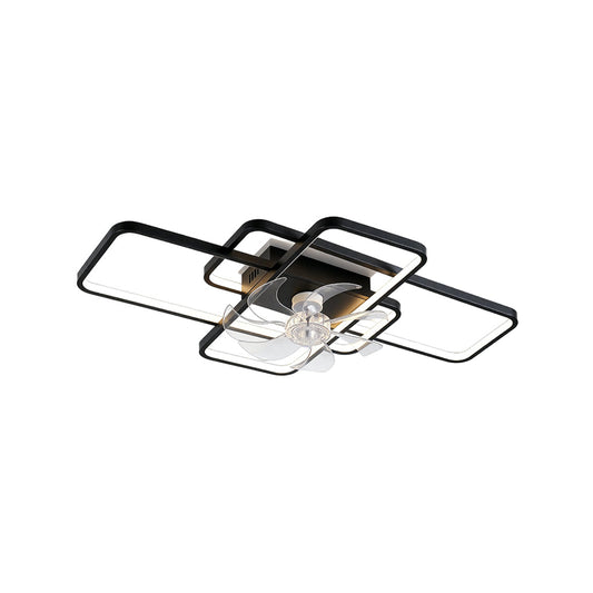 7-blade clear ceiling fan with dimmable LED light – view 1