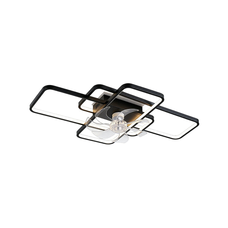 7-Blade Clear Ceiling Fan with Dimmable LED Light and Remote