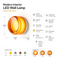 Jelly Glass-Look LED Wall Light — Thick Acrylic Shade, 5 Colours