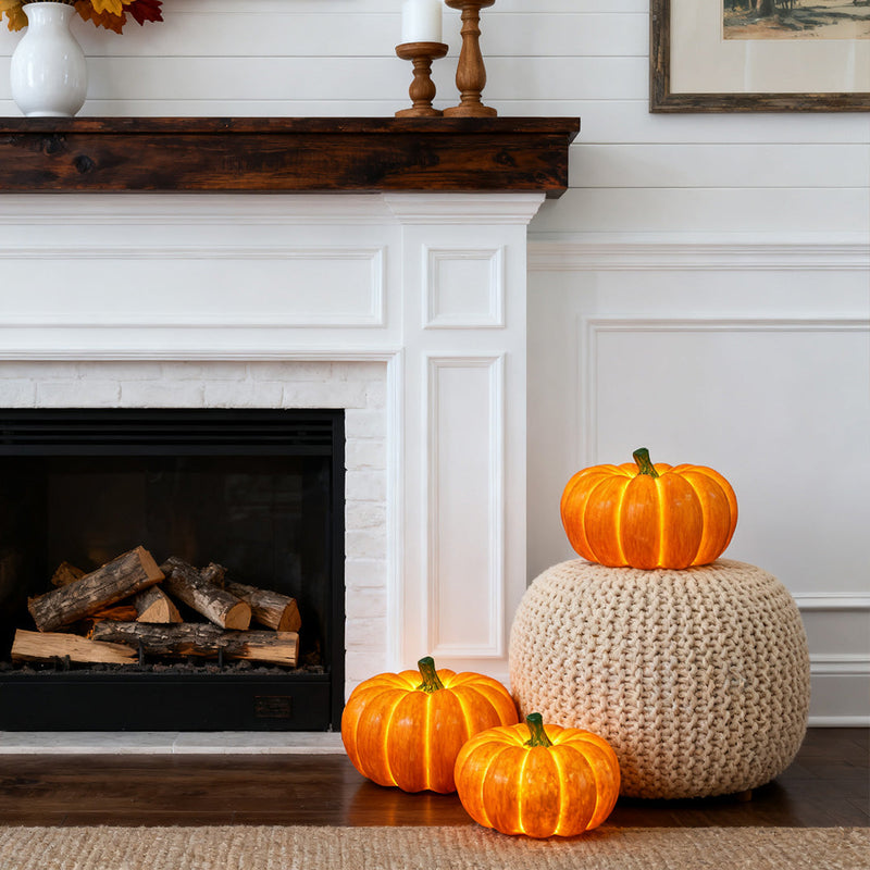 Halloween Pumpkin Lantern — Weatherproof Resin LED Light