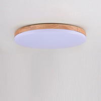 Circular Minimalist Flush Mount Light Wood Acrylic LED Ceiling Lights