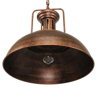 Rustic Dome Pendant Light — Rust Finish Industrial Metal