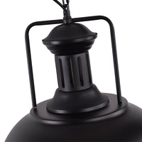 Industrial Dome Pendant Light — Black Hammered Metal