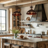 Rustic Dome Pendant Light — Rust Finish Industrial Metal
