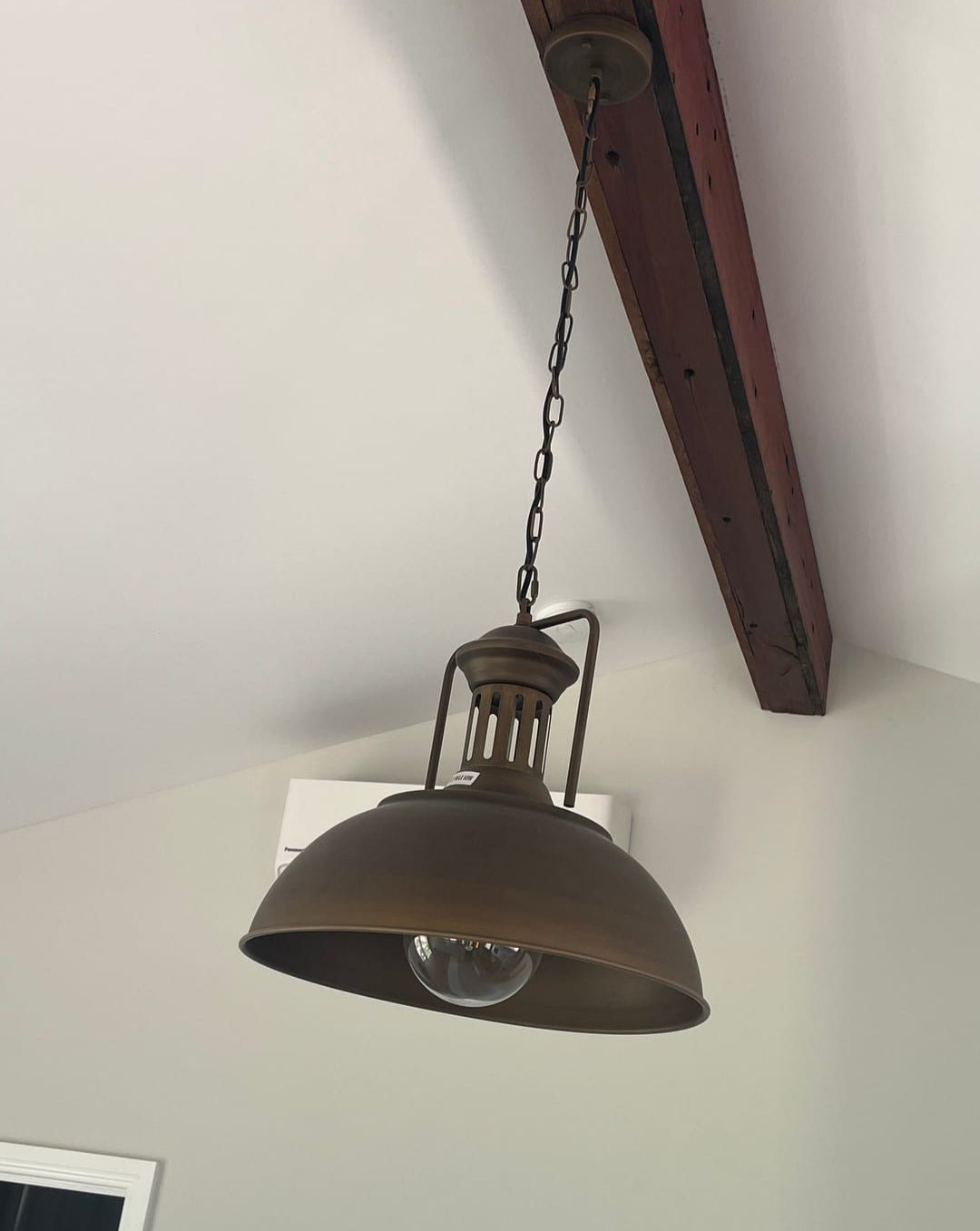 Rustic Dome Pendant Light — Rust Finish Industrial Metal