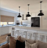 Industrial Dome Pendant Light — Black Hammered Metal