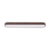 Oval LED Flush Mount Ceiling Light — Wood Grain Trim