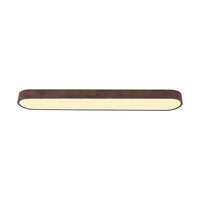 Oval LED Flush Mount Ceiling Light — Wood Grain Trim