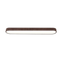 Oval LED Flush Mount Ceiling Light — Wood Grain Trim