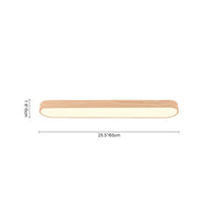 Oval LED Flush Mount Ceiling Light — Wood Grain Trim