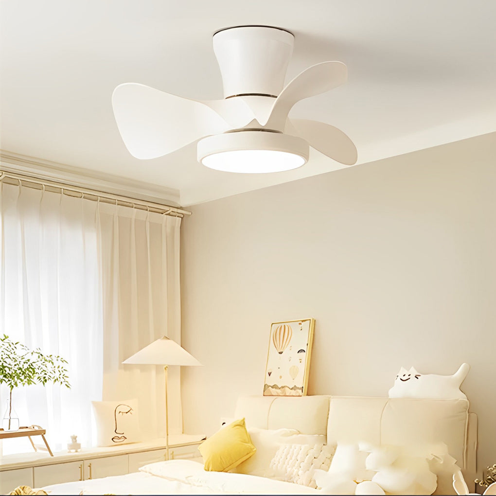 Compact DC Ceiling Fan with Light — 55 cm, 6-Speed Remote