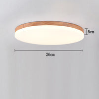 Circular Minimalist Flush Mount Light Wood Acrylic LED Ceiling Lights
